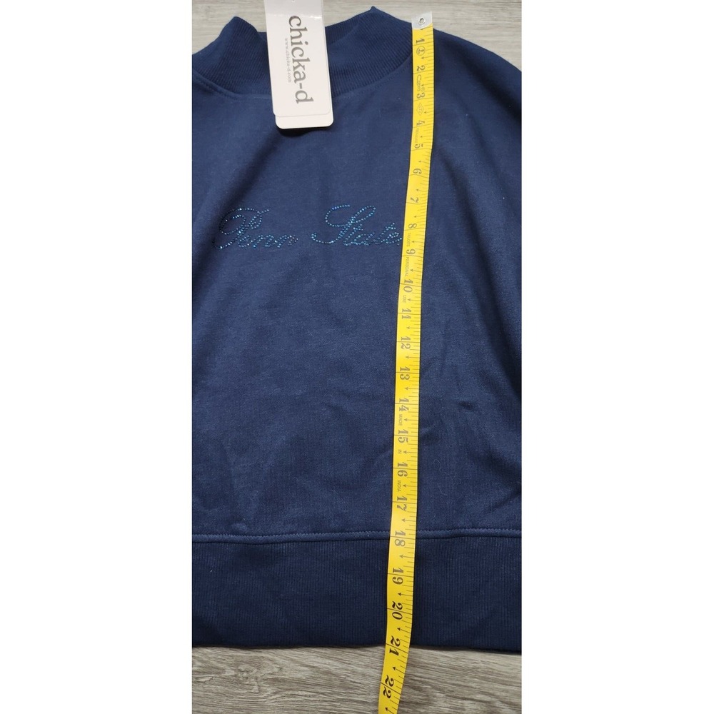 Penn State Blue Sweatshirt Mock neck Womens Medium Chicka D Blue Rhinestone - Picture 6 of 8
